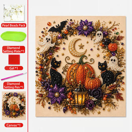 🔥Sista dagen 48% RABATT - 👻✨Halloween Ghost Pearl Art DIY Kit