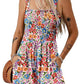 💃Kvinnor Sommar Square Neck Sleeveless Lös Casual Kort Smockad Romper✨