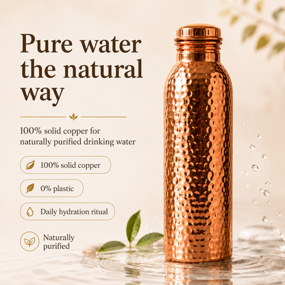 ❄️Sommarfräsch 48% rabatt!💧Premium vattenflaska tillverkad av 100% massiv koppar – plastfri och inspirerad av Ayurveda