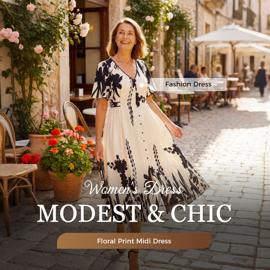 💎 En elegant V-ringning, A-linjeformad passform och eleganta, fladdrande ärmar skapar en tidlös klassisk stil 👗🌿
