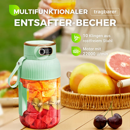 🍎🍓🍉2-i-1-juicekopp 🍹 Drick direkt efter juicepressning. Stor kapacitet, digital skärm, design med flera blad. 🏋️