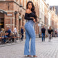 Högmidjade Jeans med Vida Ben – Vintage Wash Blue 👖 Smickrande passform och komfort