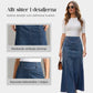 🌟 Förlänger och smalnar | A-linjeformad maxikjol i denim | Smickrande silhuett 💃