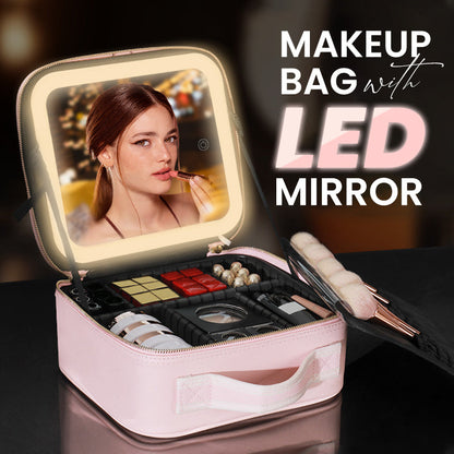 ✨ 48% RABATT & Fri Frakt ✨ Felfri Makeup Överallt – Bärbar LED-Spegel Sminkväska! ✨