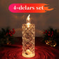 ✨Set med 4 LED-kristalljus| Skapar Blommiga Ljusmönster –Perfekt Stämningsljus 🌸🕯️