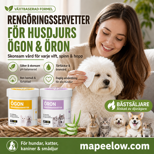 ✨ Överraskning – 48% rabatt! 🐈🐕  Att hålla din fyrbenta vän ren är viktigt!  Naturliga växtbaserade rengöringsservetter för husdjurs ögon och öron