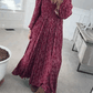🔥Factory Direct Sales🔥 💃Maxiklänning för damer i rayon med blommönster, smockad midja och foder