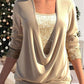 👚 45% RABATT! ✨ Smockad Falsk tvådelad topp – Stilfull, Mångsidig & Bekväm med Elegant Kvinnlig Charm 🎀📦