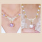 💖Högkvalitativt lila fullt diamantpärlhalsband (49% OFF) 💎
