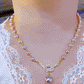 💖Högkvalitativt lila fullt diamantpärlhalsband (49% OFF) 💎