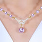 💖Högkvalitativt lila fullt diamantpärlhalsband (49% OFF) 💎