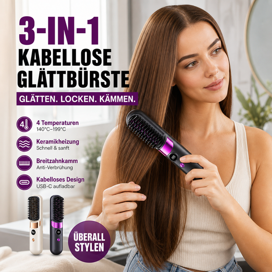 🔥 Idag -48%! Vakna med rufsigt hår? Den trådlösa 3-i-1 stylingkammen ger dig slätt och snyggt hår på nolltid ✨