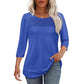 🧚‍♀️Last Dag 50% rabatt🤩2026 T-shirt med 3/4-lång ärm och plisserad framsida för kvinnor