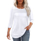 🧚‍♀️Last Dag 50% rabatt🤩2026 T-shirt med 3/4-lång ärm och plisserad framsida för kvinnor
