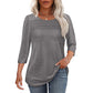 🧚‍♀️Last Dag 50% rabatt🤩2026 T-shirt med 3/4-lång ärm och plisserad framsida för kvinnor