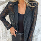 🔥Factory Direct Sales🔥 Blazer med Spetsmesh Hela Vägen Över