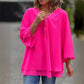 👚 Avslappnad Chiffongblus | V-ringad, 3/4-ärm & Metalldragkedja | Mjuk & Ledig ✨