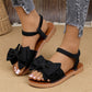 👡🌸Dammodesandaler med bow flat – 50% RABATT på Gudinnedagen! Elegant design🌸, bekväm klädsel, sommarens måste!