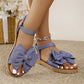 👡🌸Dammodesandaler med bow flat – 50% RABATT på Gudinnedagen! Elegant design🌸, bekväm klädsel, sommarens måste!