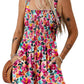 💃 Floral Print Sleeveless Shorts Jumpsuit with Pockets