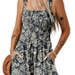 💃 Floral Print Sleeveless Shorts Jumpsuit with Pockets