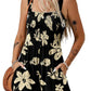💃 Floral Print Sleeveless Shorts Jumpsuit with Pockets