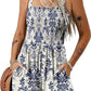 💃 Floral Print Sleeveless Shorts Jumpsuit with Pockets