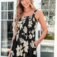 💃 Floral Print Sleeveless Shorts Jumpsuit with Pockets