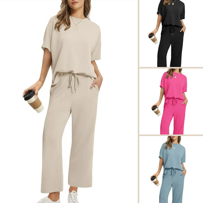 🔥Factory Direct Sales🔥 💖 2-delat set med ärmlös topp och byxor med dragsko för damer