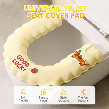 🚽 48% OFF NOW! ✨ Universal Toilet Seat Cover Pad - Soft, Waterproof & Hygienic Protection for Home/Travel, Easy to Install and Clean 🧻🏠