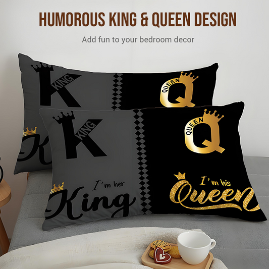 🔥⏰Spara 400 kr direkt när du köper nu!🔥3-delat ”King & Queen” par-påslakanset – elegant design och förstklassig komfort✅✨