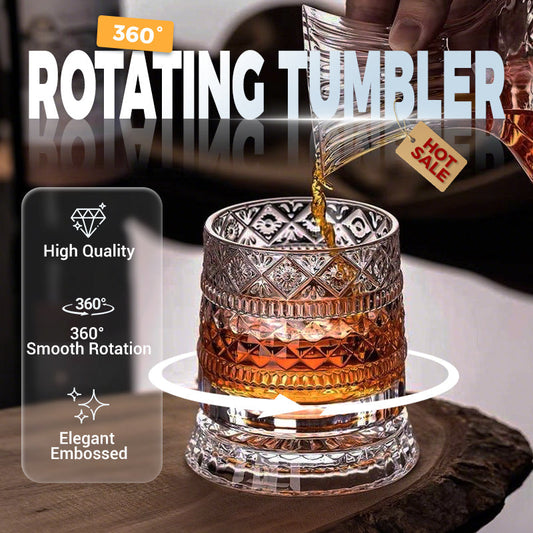 🥛💎Nyårserbjudande 48% rabatt! ✨🔥 360° roterande whiskyglas