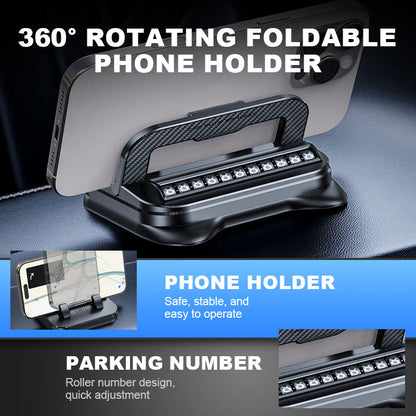 🔥⏰50 % RABATT!!!🔥 360° roterande vikbar telefonhållare - Universell kompatibilitet med halkfri bas för skrivbord, bil och resor 🚗💻