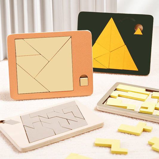 🔥⏰50 % RABATT!!!✨ Trä Tangram Pussel - Svårighetsgrad 10: Trotsa det omöjliga 🔺🔷