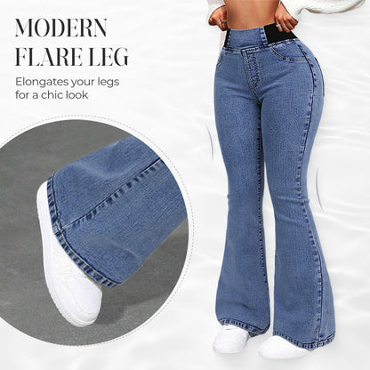 👖🔥 50% RABATT! Retro Flare Byxor – Hög Midja & Smickrande Passform
