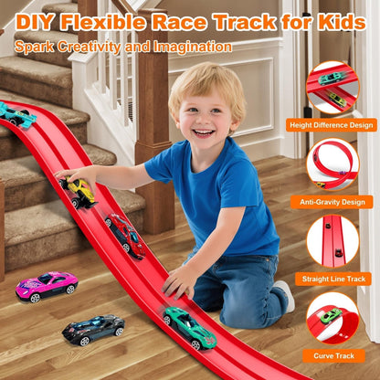 🧲 Anti-Gravitation Racerbil-Set | Bygg Din Egen Bana, Magnetisk & Rolig! 🏎️