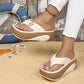 🔥Factory Direct Sales🔥 Dam sommarfärgblockerade mjuka platåflip-flops