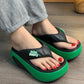 🔥Factory Direct Sales🔥 Dam sommarfärgblockerade mjuka platåflip-flops