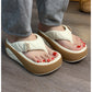 🔥Factory Direct Sales🔥 Dam sommarfärgblockerade mjuka platåflip-flops
