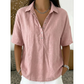 🔥Factory Direct Sales🔥 Women's V-Neck Short Sleeve Lapel Blouse