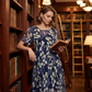 🌸 48% RABATT ✨👗 Kortärmad A-linje Festklänning – Blommönster & Dubbel Chiffong👗💙