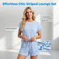 👕 Koreansk Randig Set | Enkel T-shirt + Shorts - Avslappnad & Stilren 🌸