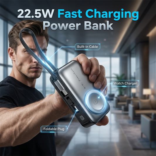💎 Magnetisk Trådlös Powerbank | 3-i-1 Kompatibel, Snabbladdning, Kompakt Design ✨