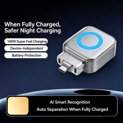 🌞Fräsch in i våren med 48% rabatt!⚡140W supersnabb laddare med AI automatisk avstängning - USB-C PD3.1 - Intelligent batteriskydd - Universal för iPhone, MacBook och surfplattor