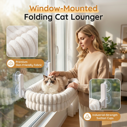 🌞Fräsch in i våren med 48% rabatt!🐱Höjbar katthängmatta för fönstret - 18 kg viktkapacitet - Ultramjukt plyschöverdrag (tvättbart) - Platsbesparande design