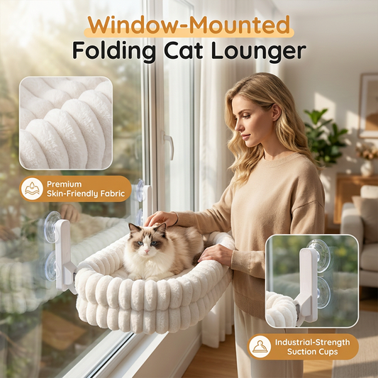 🌞Fräsch in i våren med 48% rabatt!🐱Höjbar katthängmatta för fönstret - 18 kg viktkapacitet - Ultramjukt plyschöverdrag (tvättbart) - Platsbesparande design