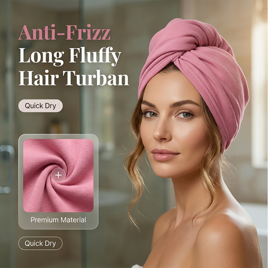 Lång fluffig halsduk med turban