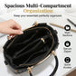 👜 48% RABATT NU! ✨ Dam Handväska med Topphandtag – V-sömnad, Guldbeslag & Flera Fack – Elegant & Rymlig för Arbete, Shopping eller Utekväll 💼