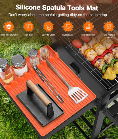 🌞Sommarrea 50% RABATT🔥Silikonmatta för grillverktyg med droppkudde