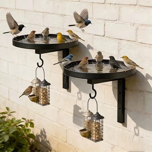 🐦💧48% RABATT! Väggmonterat Metallfågelbad – Vädertåligt, lätt att rengöra & perfekt för trädgård, balkong & terrass 🌿